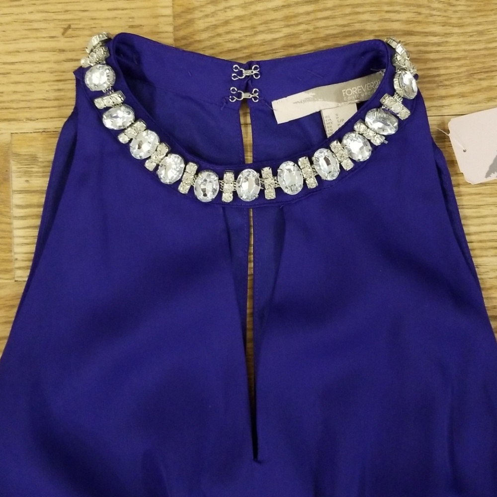 Forever 21 Rhinestone Embellished Prom Dress Gown - Picture 7 of 8